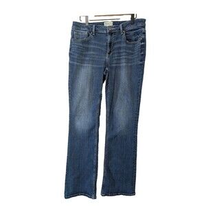 BKE Peyton Jeans Womens 31L Bootcut Mid Rise Stretch Blue Denim Flaw Buckle